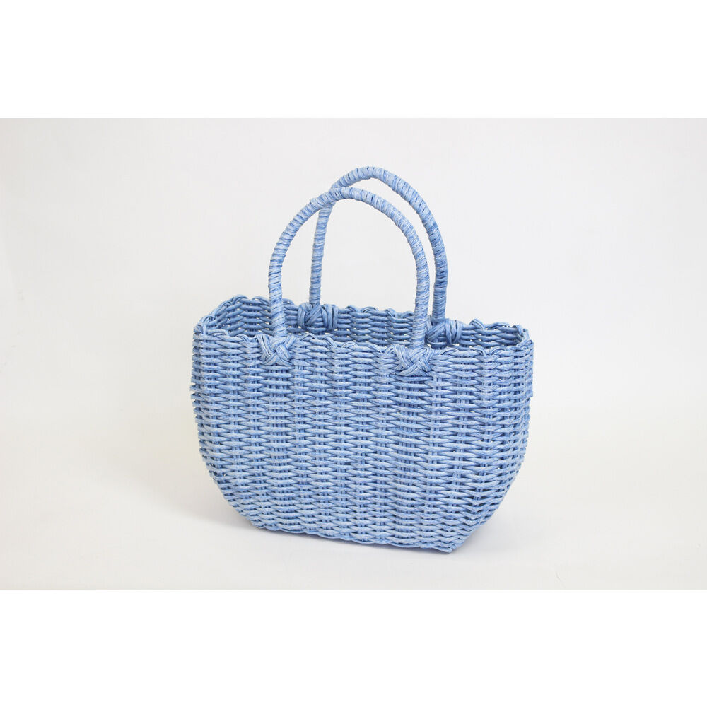BACKYARD FAMILY「かごバッグ ビニール 通販 トート カゴバッグ ビニールバッグ レディース 浴衣 バッグ」|かごバッグ|ブルー1