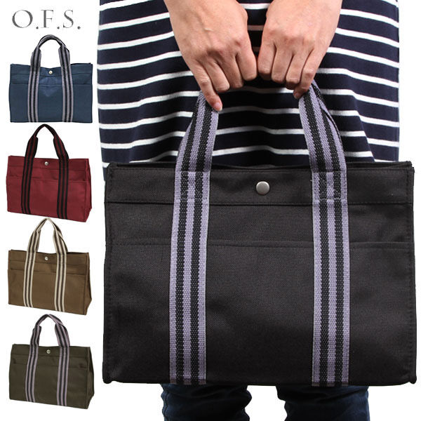 BACKYARD FAMILY「トートバッグ シンプル 送料無料 通勤 多機能 メンズ トート ラインベルトバッグ オーエフエス」|トートバッグ|