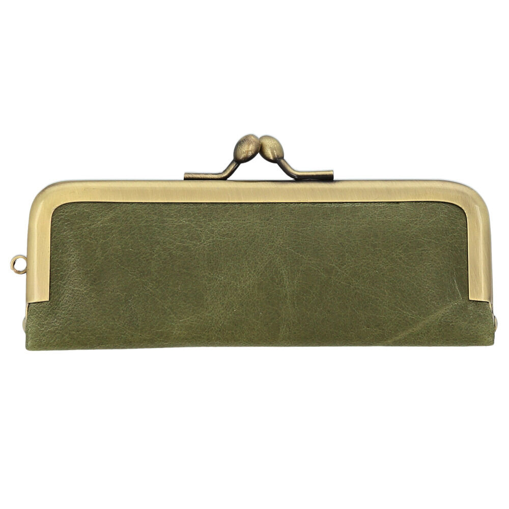 BACKYARD FAMILY「リアン Lien 印鑑ケース 2本収納 通販 はんこケース 朱肉付き 本革 がま口 馬革 朱肉」|その他|グリーン1