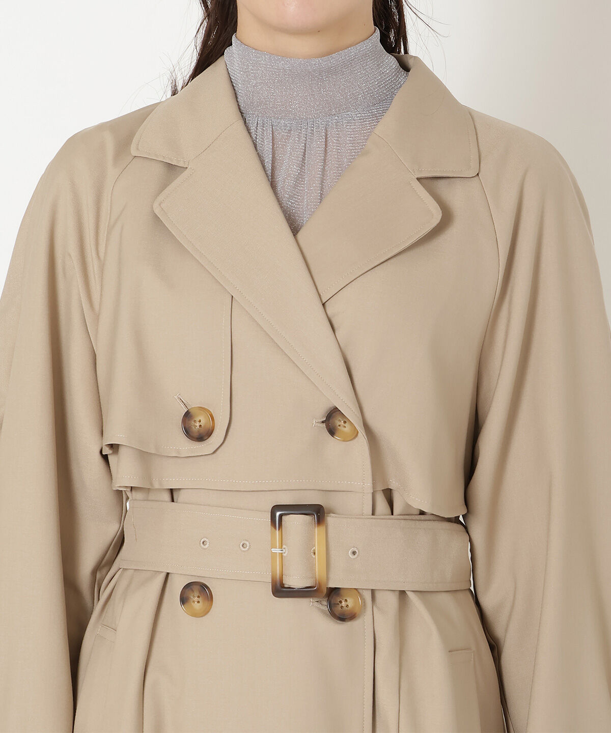 REDYAZEL「バックフリルケープトレンチコート」|トレンチコート|