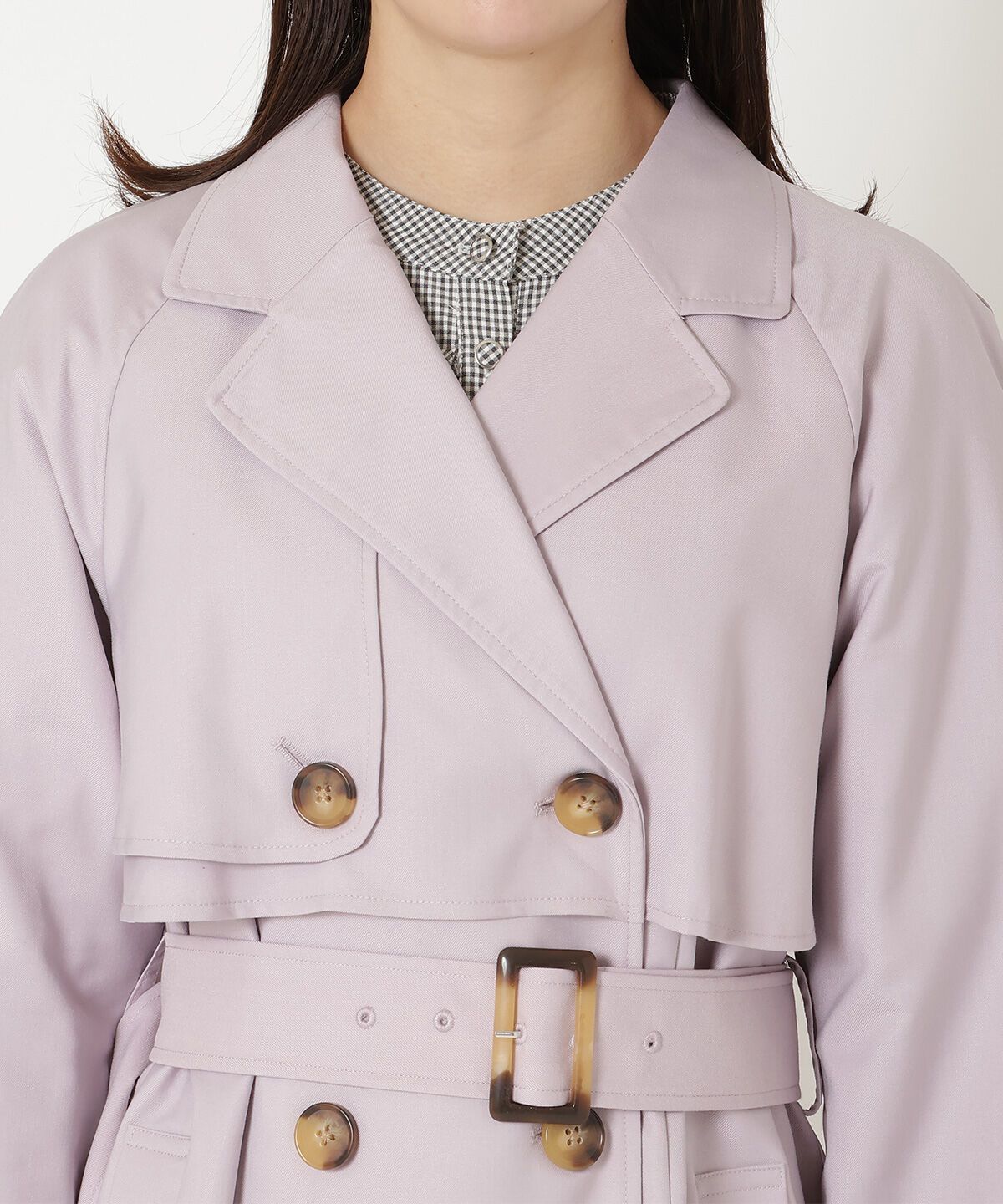 REDYAZEL「バックフリルケープトレンチコート」|トレンチコート|