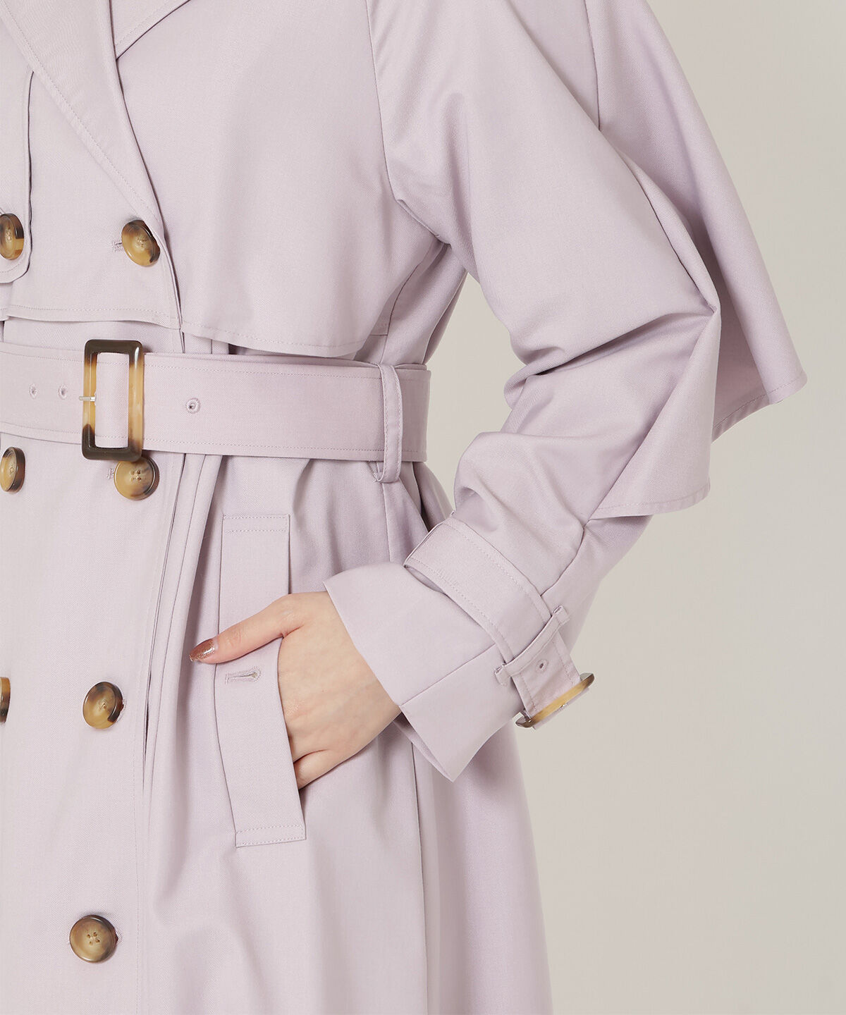 REDYAZEL「バックフリルケープトレンチコート」|トレンチコート|