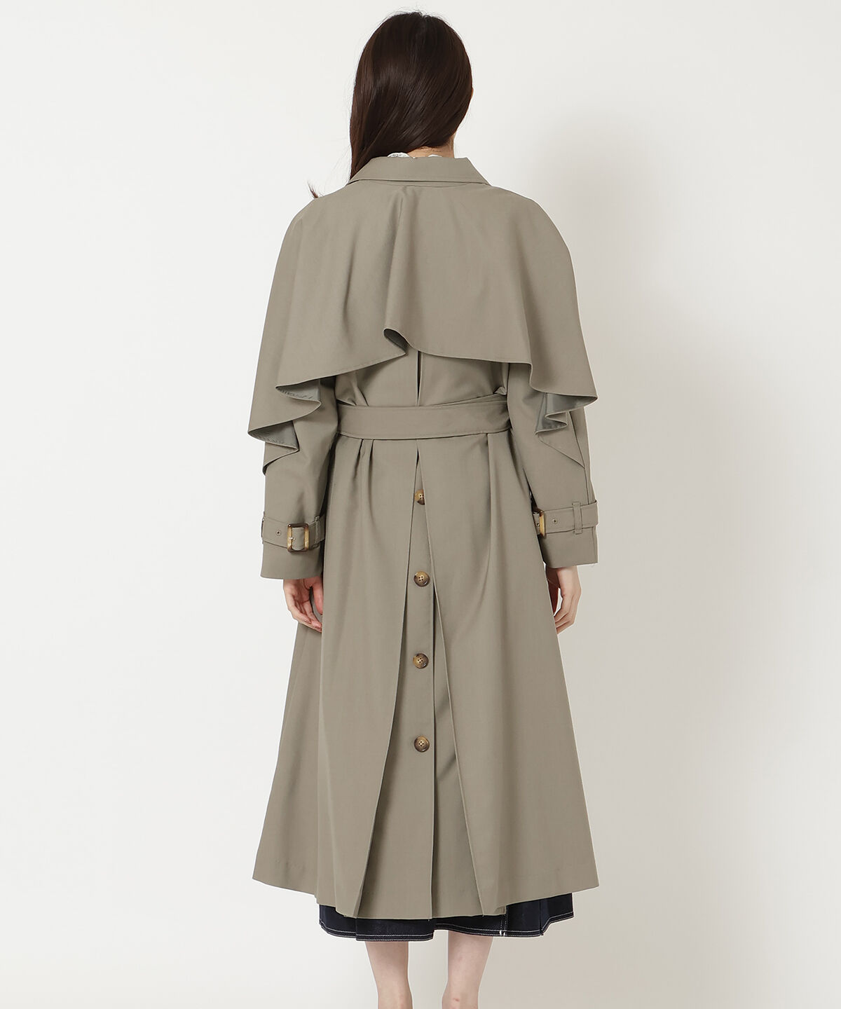 REDYAZEL「バックフリルケープトレンチコート」|トレンチコート|