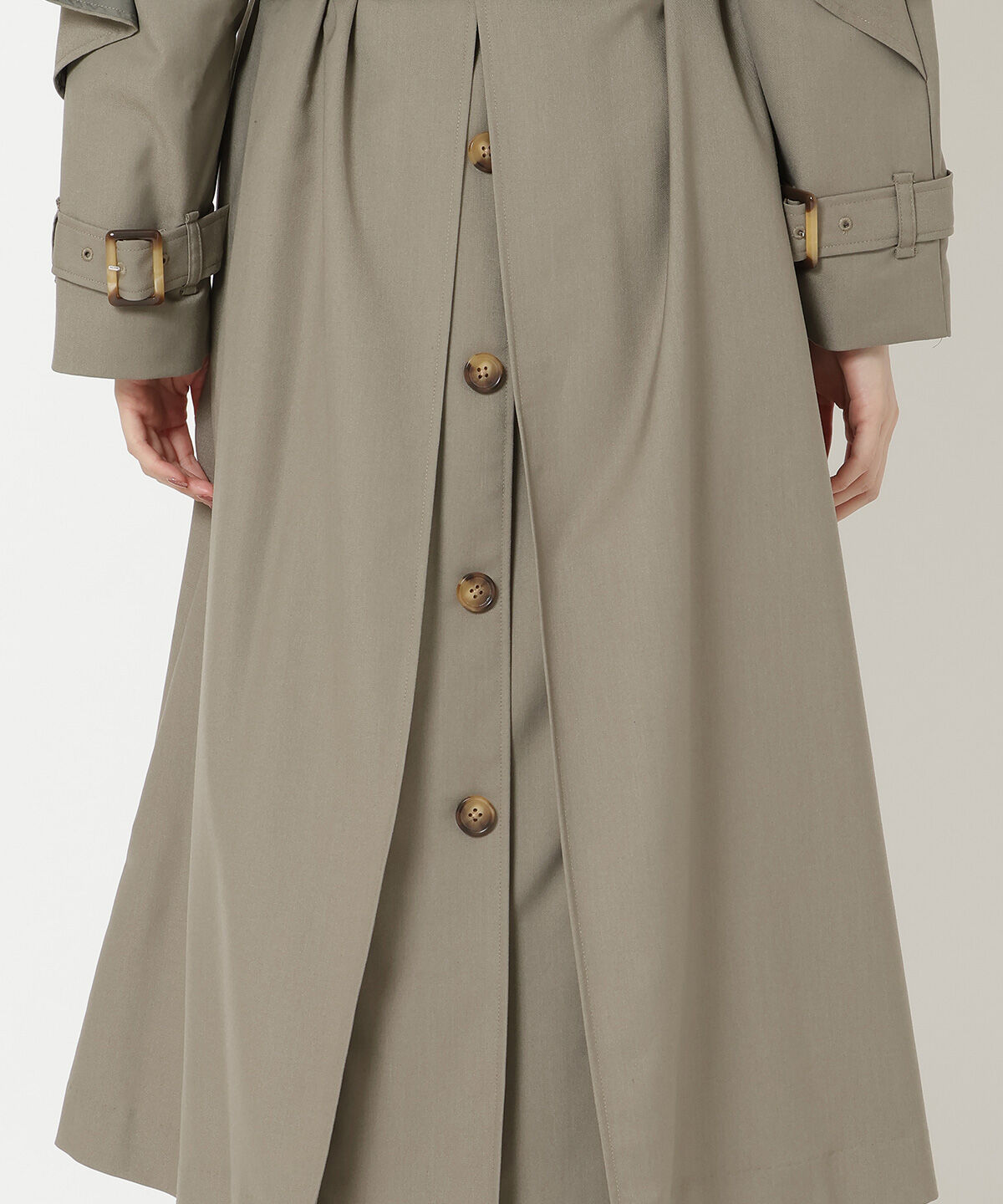 REDYAZEL「バックフリルケープトレンチコート」|トレンチコート|