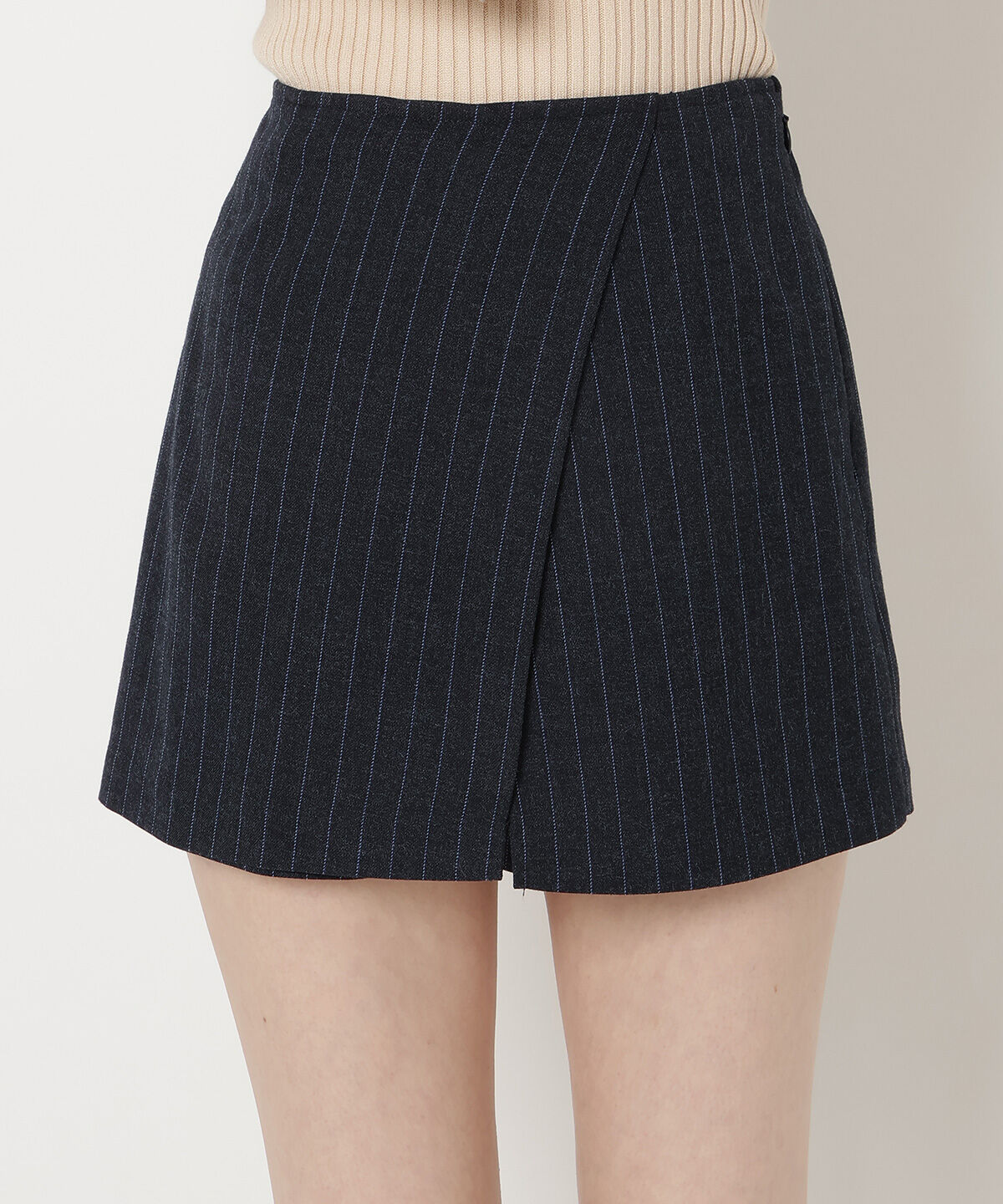 REDYAZEL「ストライプラップミニスカパン」|台形|