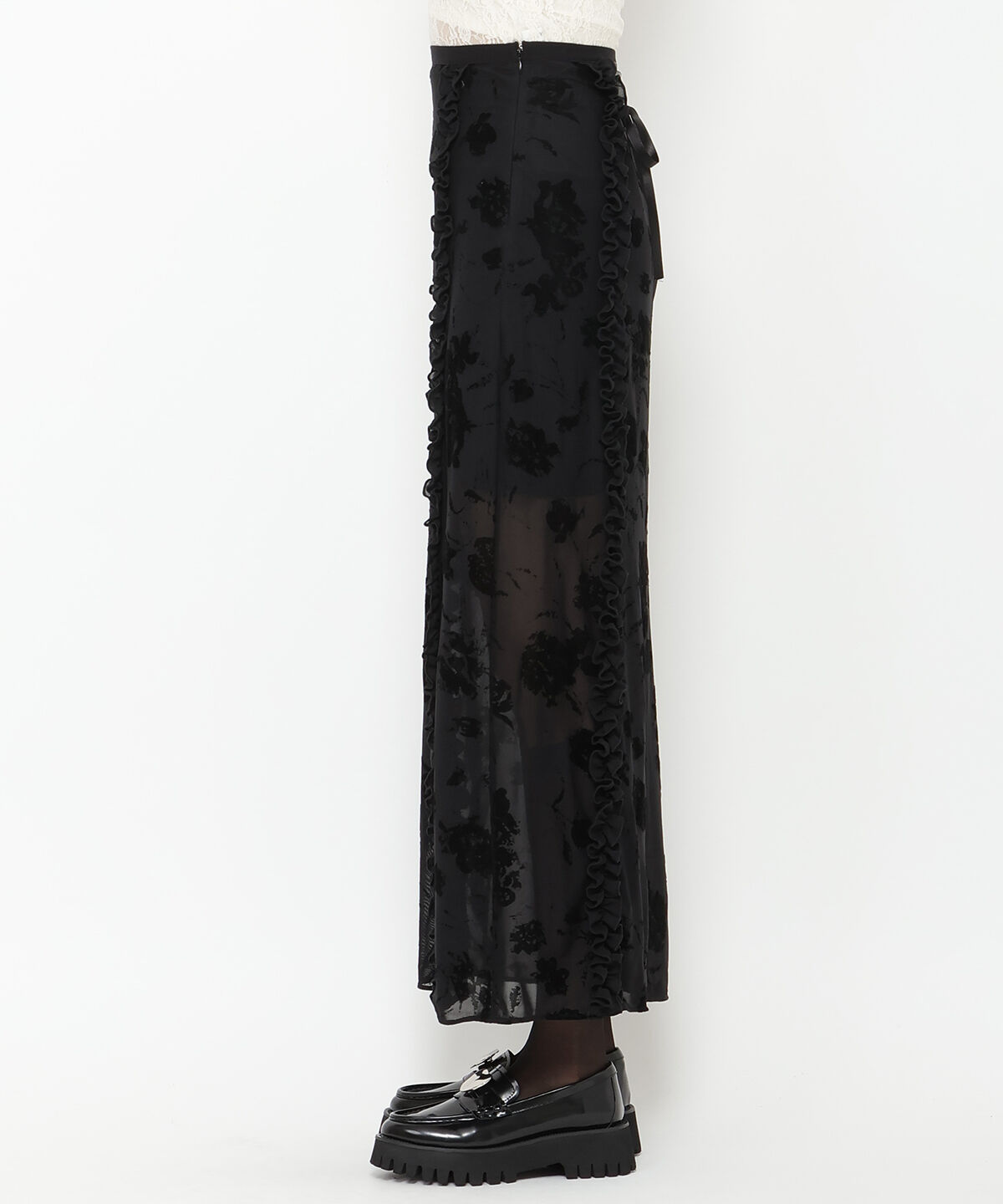 REDYAZEL「フロッキーレースタイトスカート」|タイト|