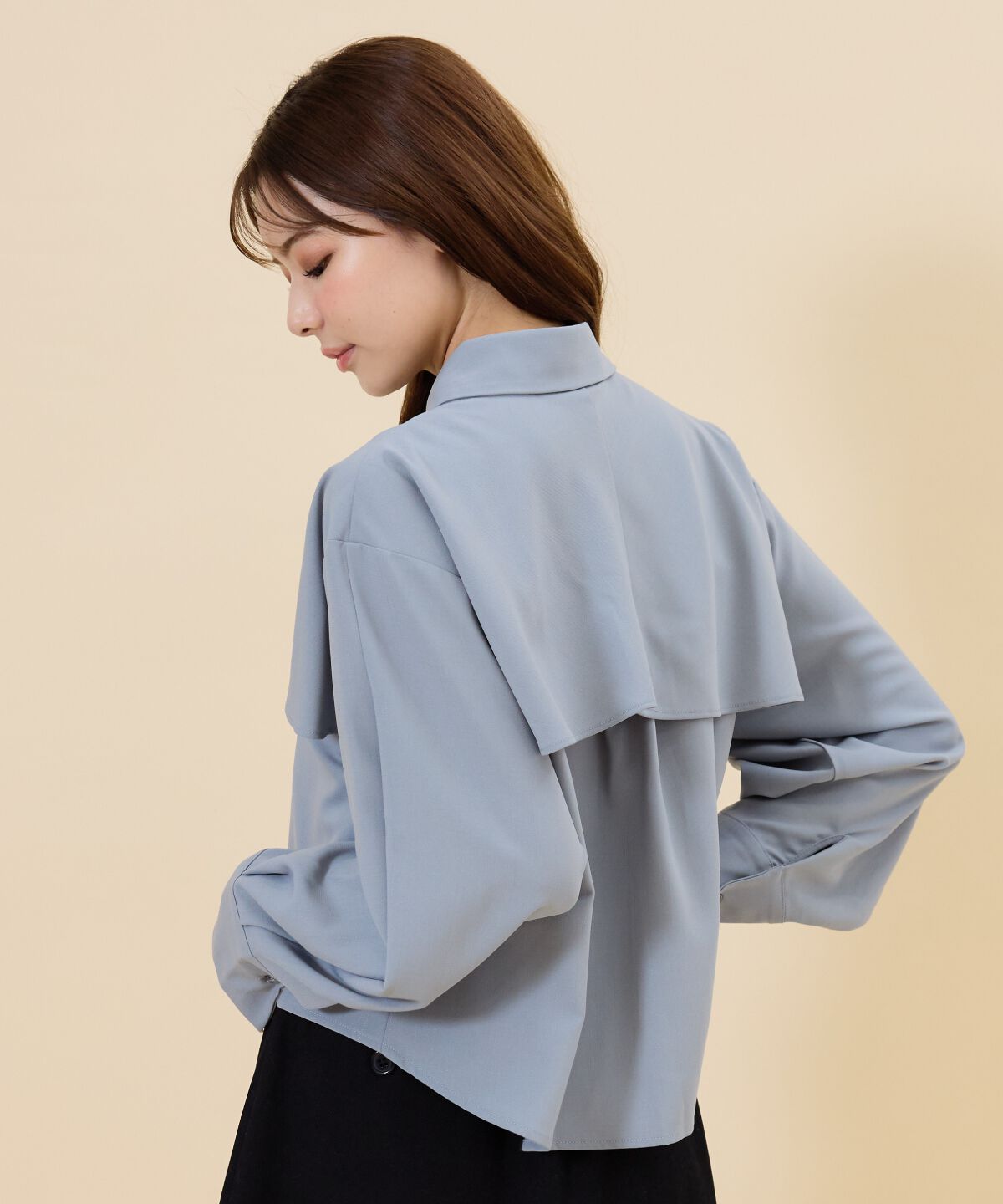 REDYAZEL「シャドーストライプケープシャツ」|シャツ・ブラウス|