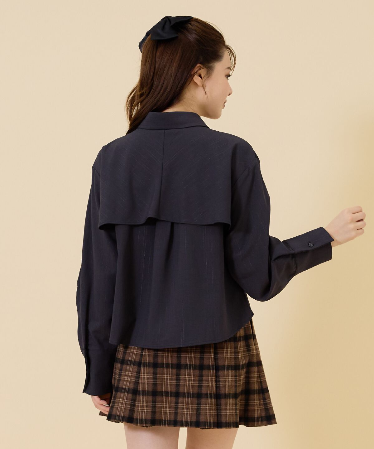 REDYAZEL「シャドーストライプケープシャツ」|シャツ・ブラウス|