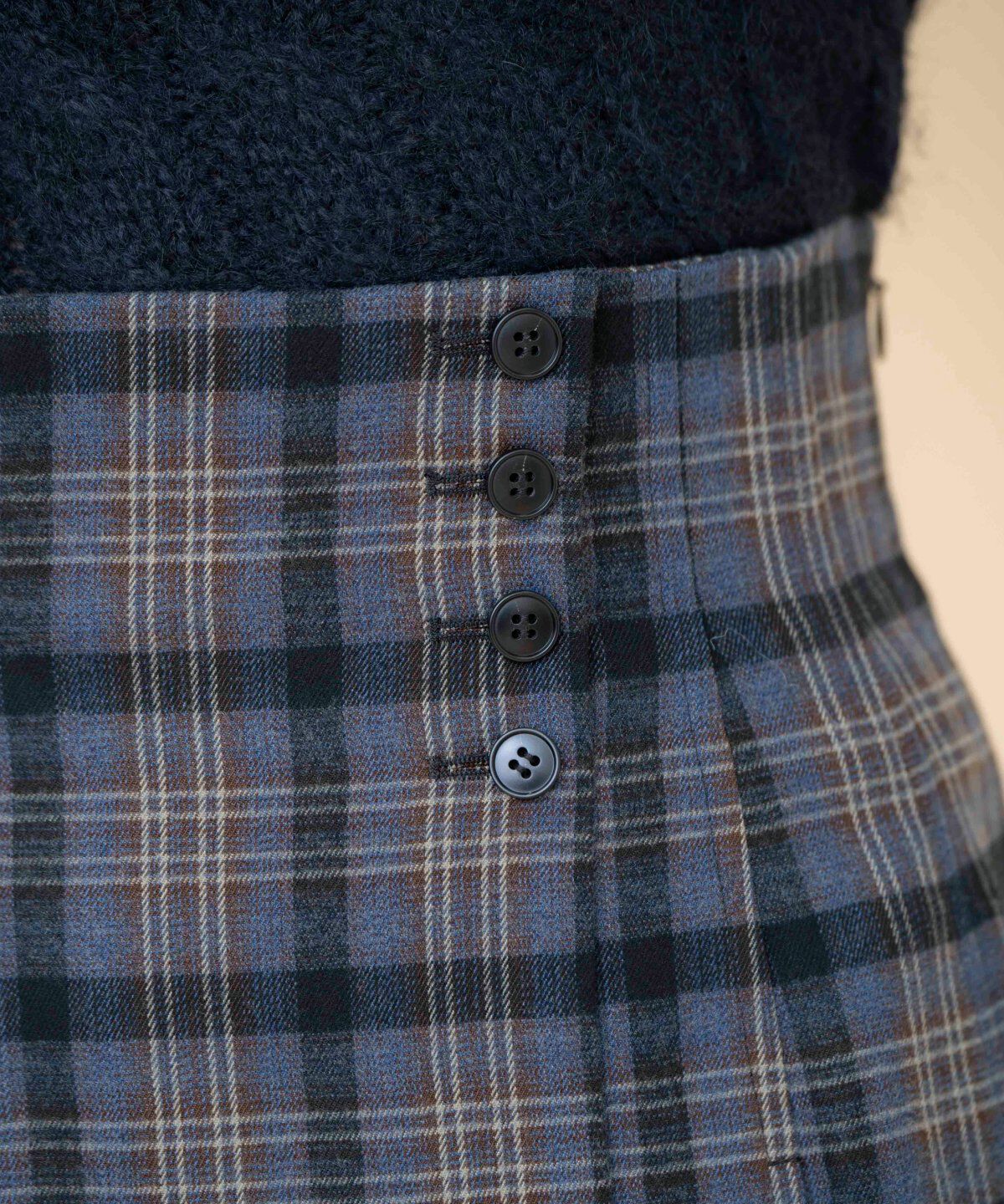 REDYAZEL「ハイウエストチェックミニスカート」|フレア|