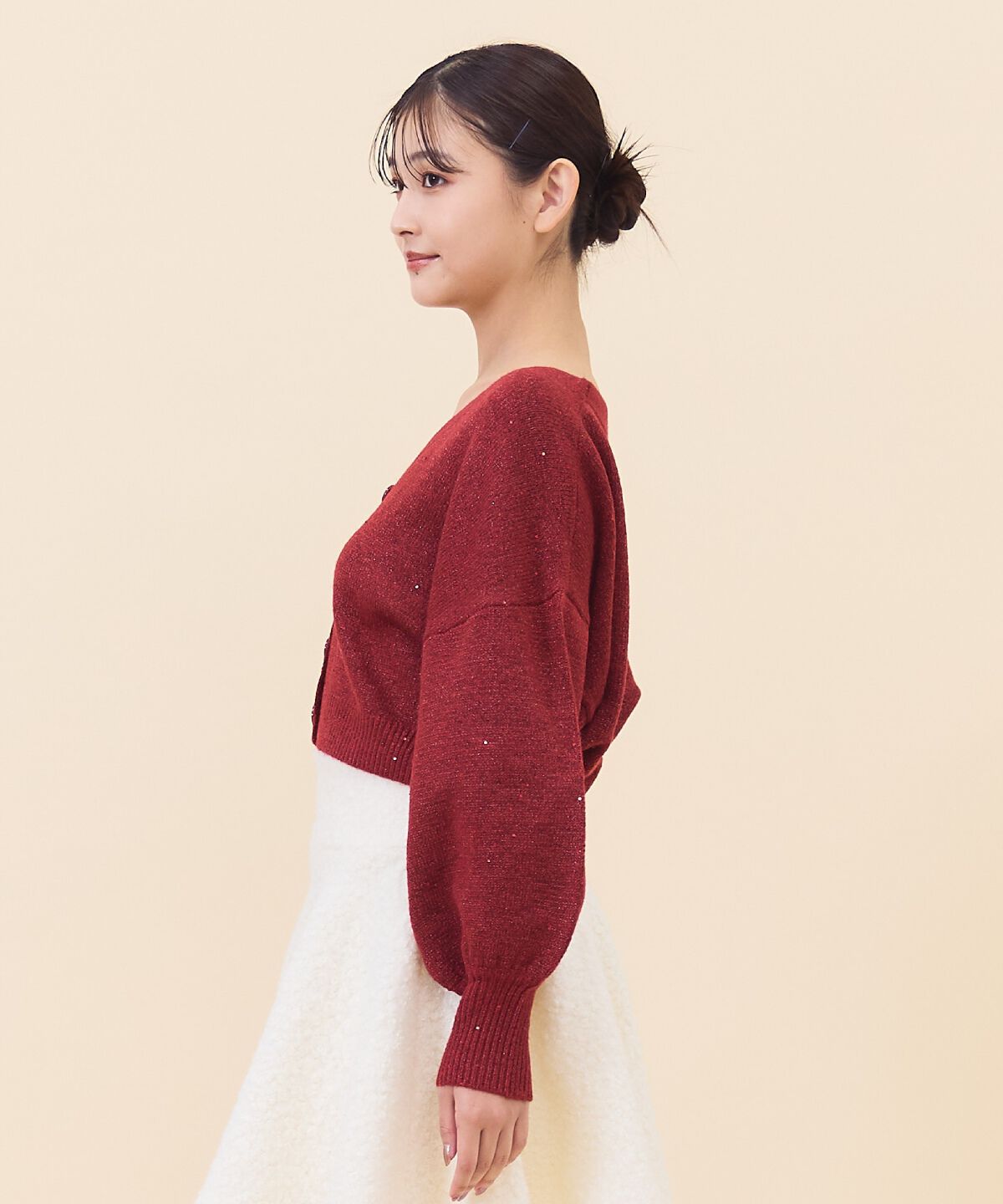 REDYAZEL「ラメスパンコールショートカーディガン」|カーディガン|