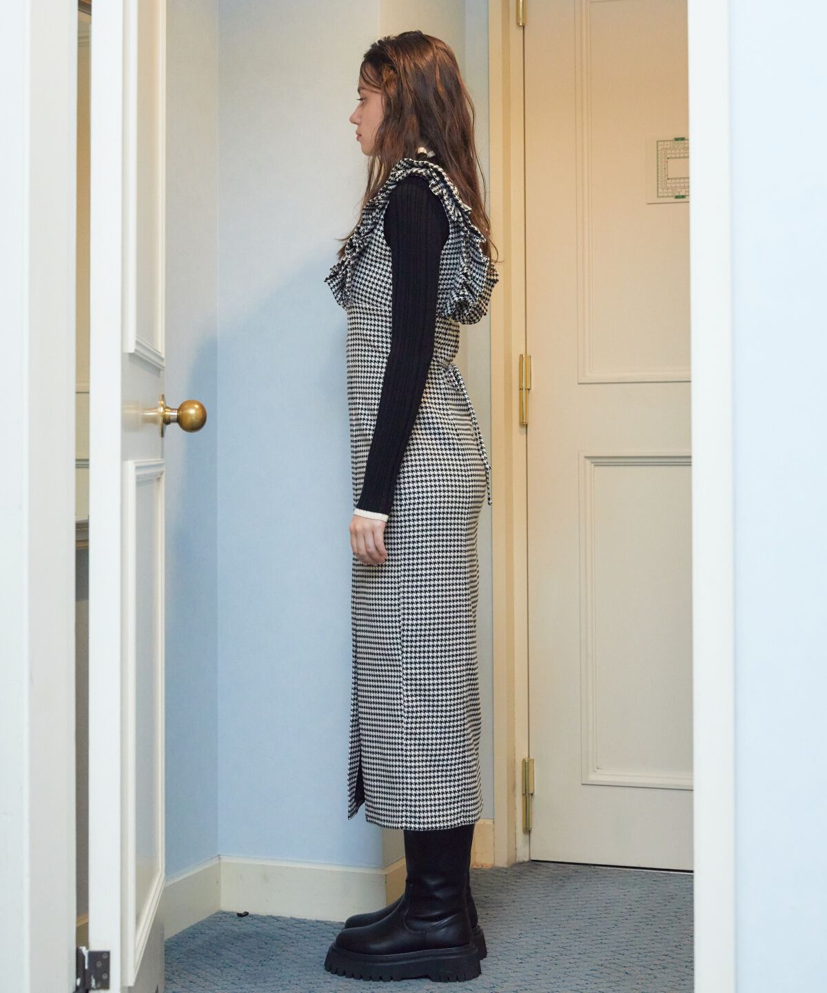 REDYAZEL「チドリフリルショルダージャンスカ」|ジャンパースカート|