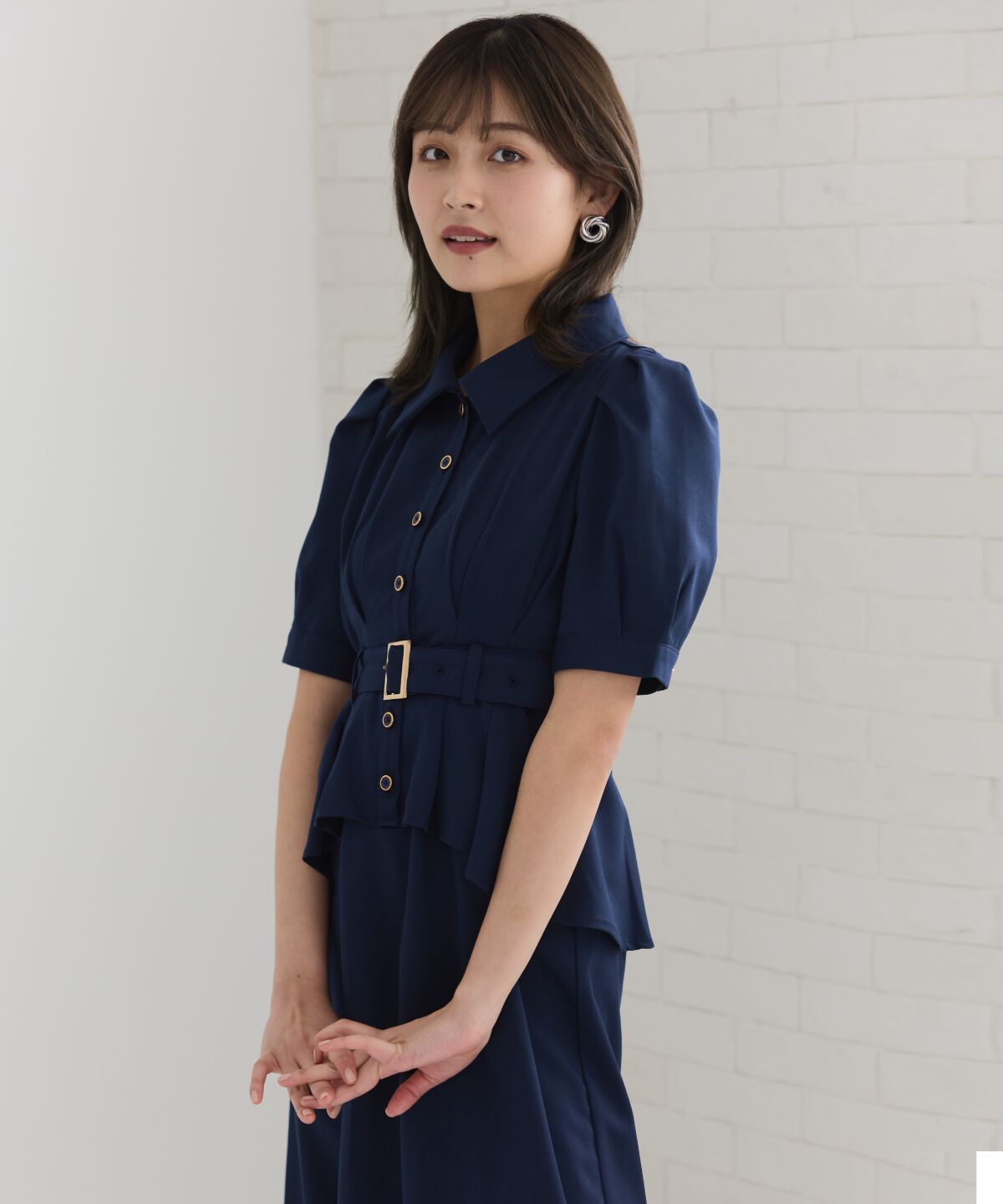 REDYAZEL「ペプラムシャツワンピース」|ワンピース|