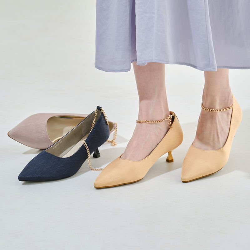 ORiental TRaffic「ポインテッドトゥアンクルチェーンパンプス/R-2015」|パンプス|YELLOW