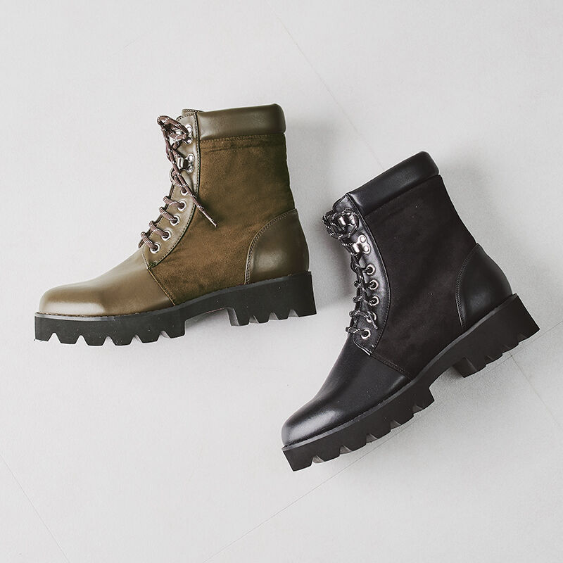 ORiental TRaffic「【EC限定】異素材トレッキングブーツ/25402」|ショートブーツ|KHAKI