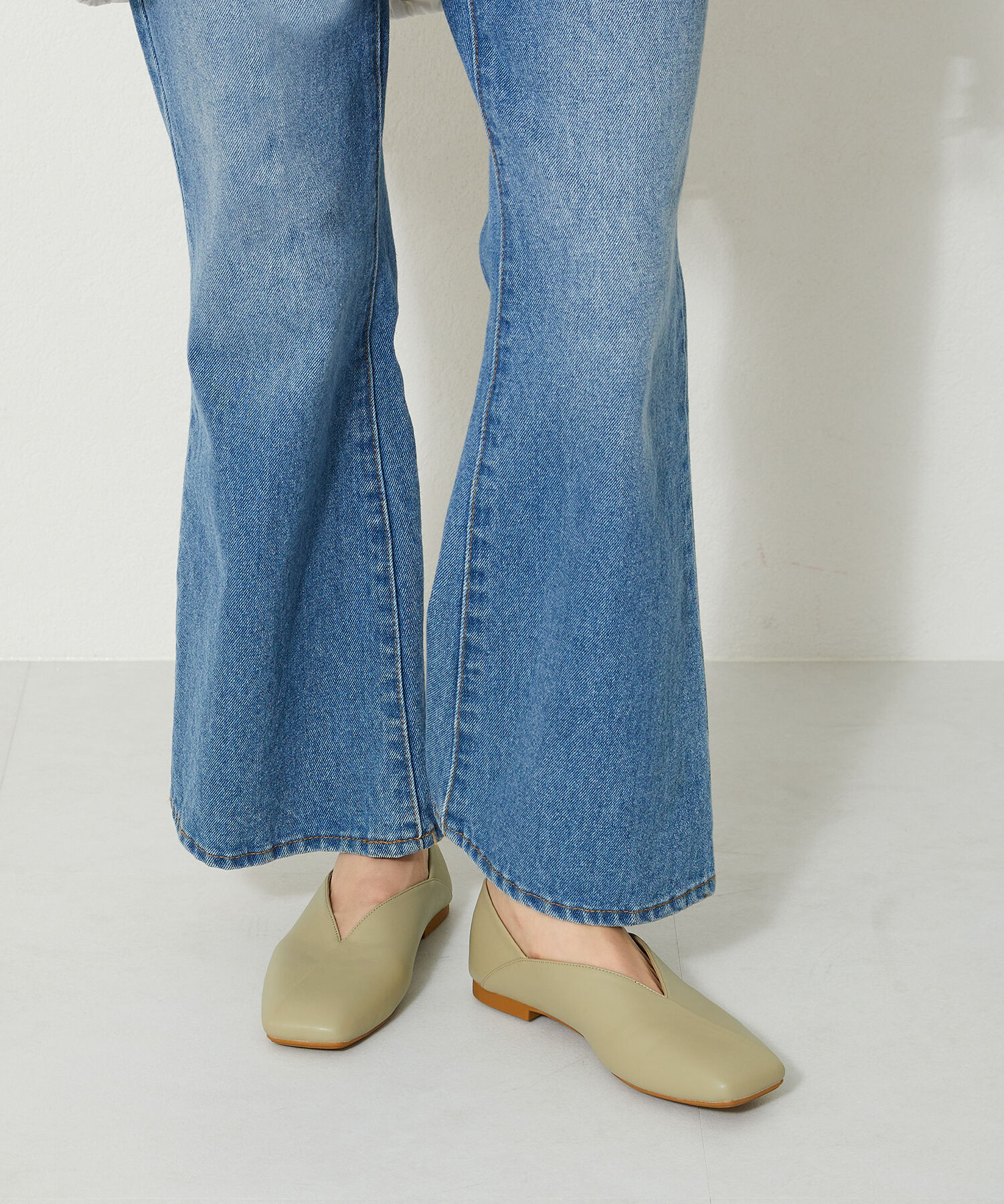 ORiental TRaffic「【アウトレット価格】スクエアトゥバブーシュ/R-3211 パンプス バブーシュ 柔らかい 人気 トレンド」|パンプス|GREEN