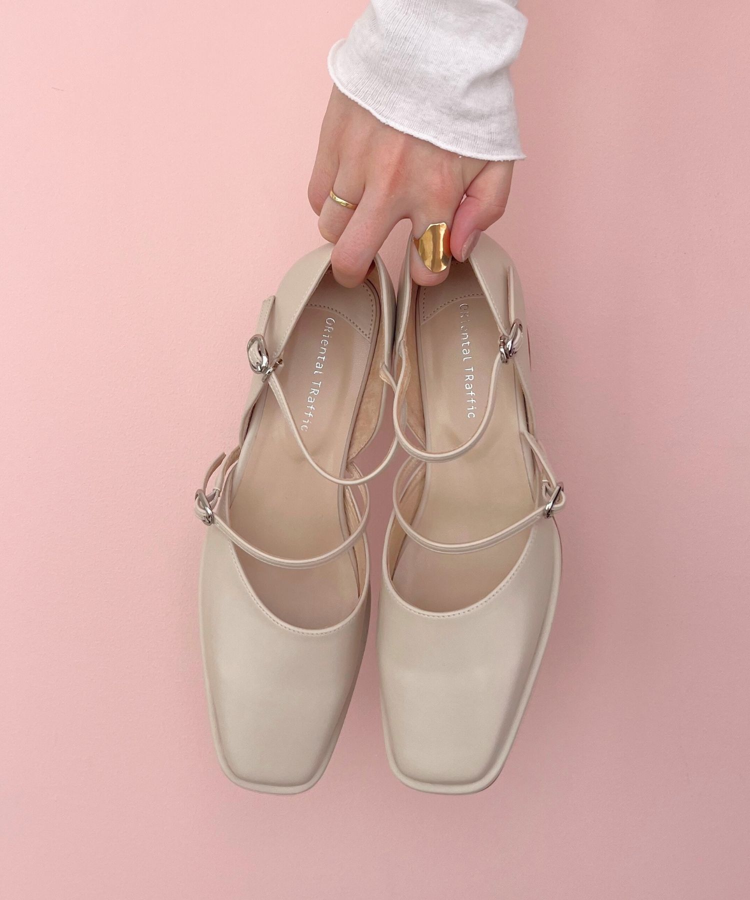 ORiental TRaffic「ダブルストラップヒールパンプス/41108」|パンプス|BEIGE