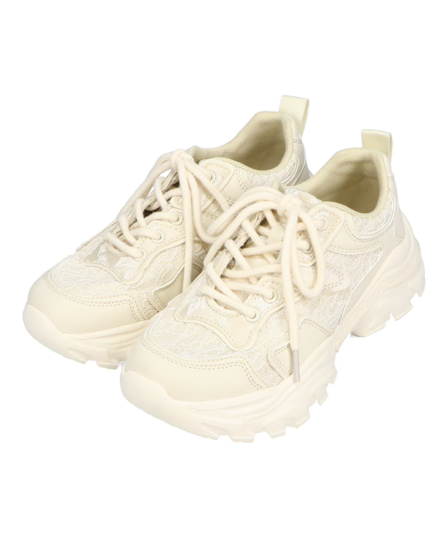 ORiental TRaffic「●2025春夏新作●レース&times;ジャガード厚底スニーカー/OT3755」|スニーカー|