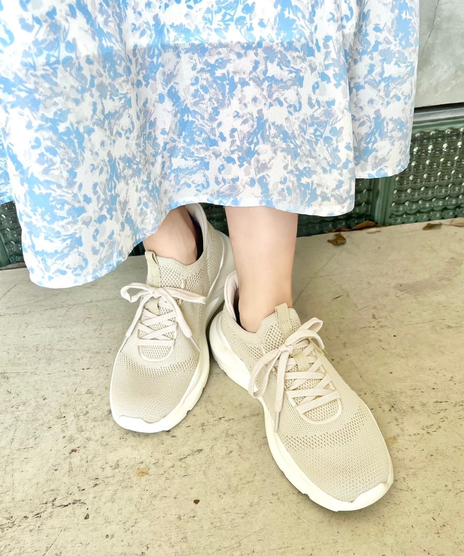 ORiental TRaffic「●再入荷● 【瞬間フィット】 ニットスニーカー /OT3757 軽量 歩きやすい 楽ちん ハンズフリー」|スニーカー|