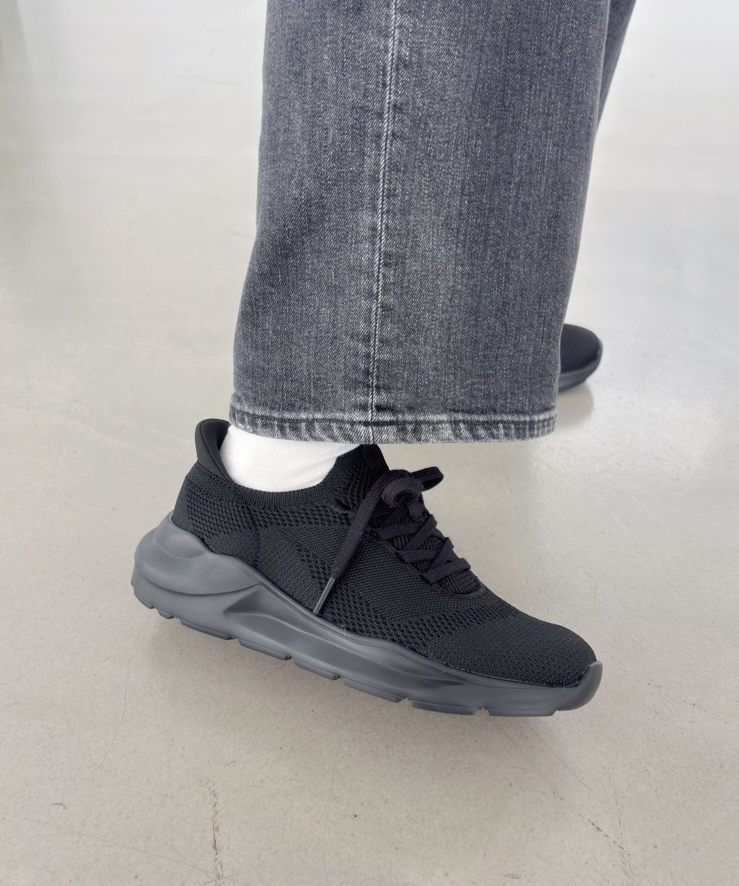 ORiental TRaffic「●再入荷● 【瞬間フィット】 ニットスニーカー /OT3757 軽量 歩きやすい 楽ちん ハンズフリー」|スニーカー|