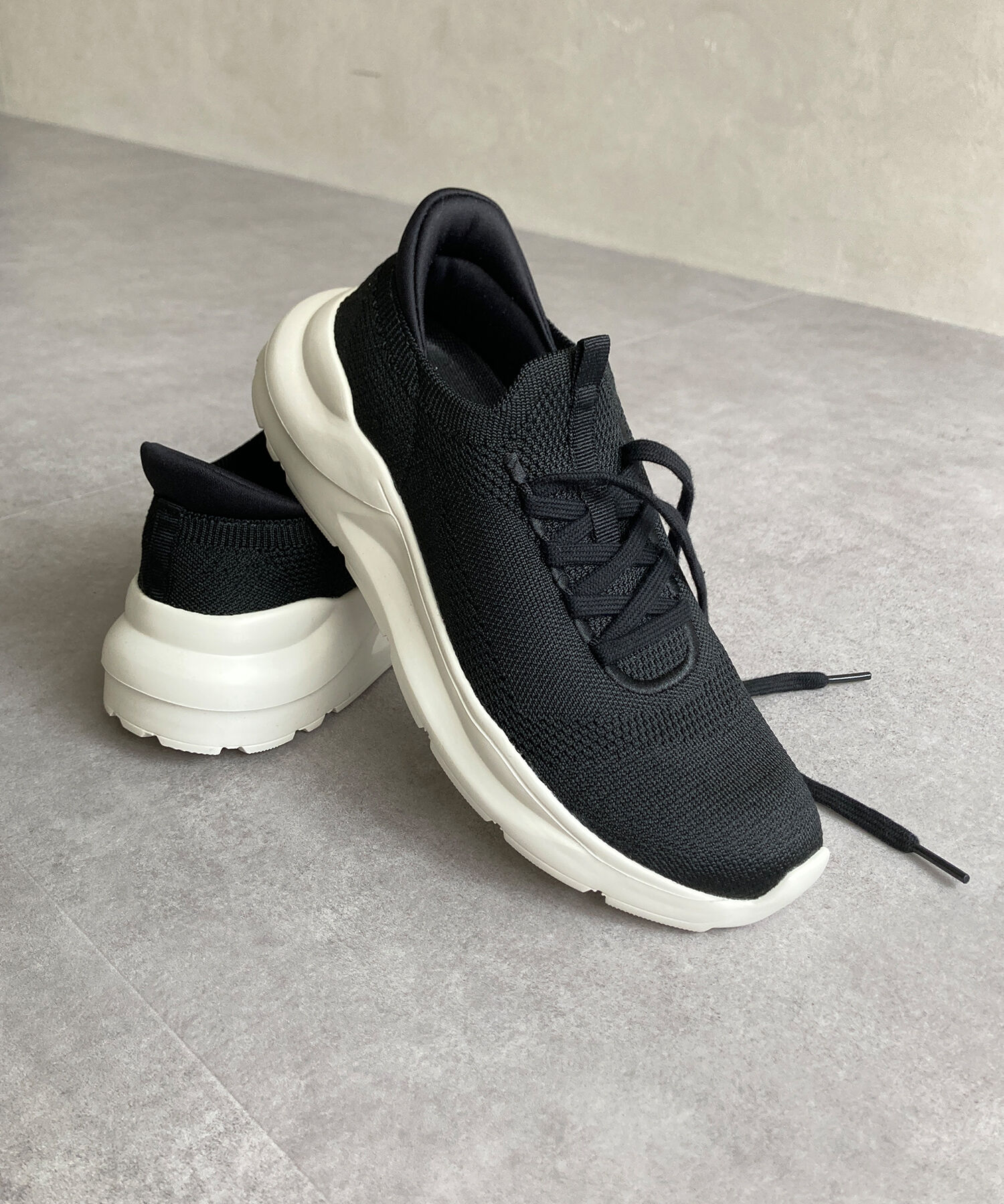 ORiental TRaffic「●再入荷● 【瞬間フィット】 ニットスニーカー /OT3757 軽量 歩きやすい 楽ちん ハンズフリー」|スニーカー|