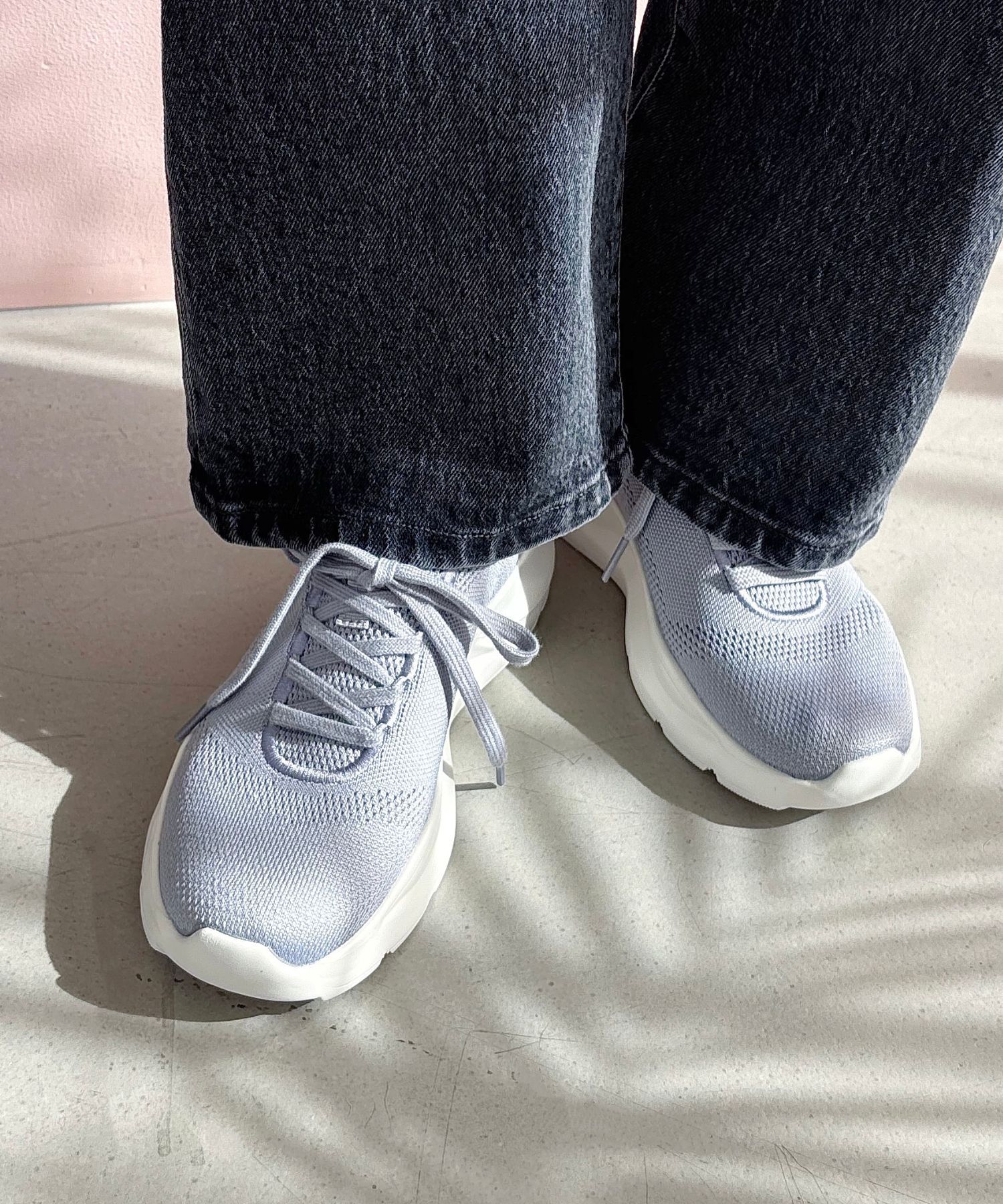 ORiental TRaffic「●再入荷● 【瞬間フィット】 ニットスニーカー /OT3757 軽量 歩きやすい 楽ちん ハンズフリー」|スニーカー|