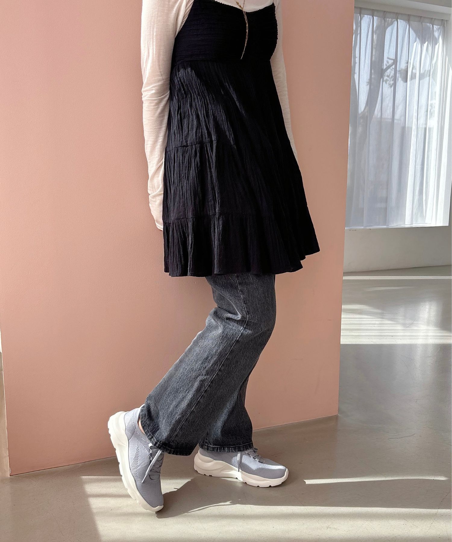 ORiental TRaffic「●再入荷● 【瞬間フィット】 ニットスニーカー /OT3757 軽量 歩きやすい 楽ちん ハンズフリー」|スニーカー|