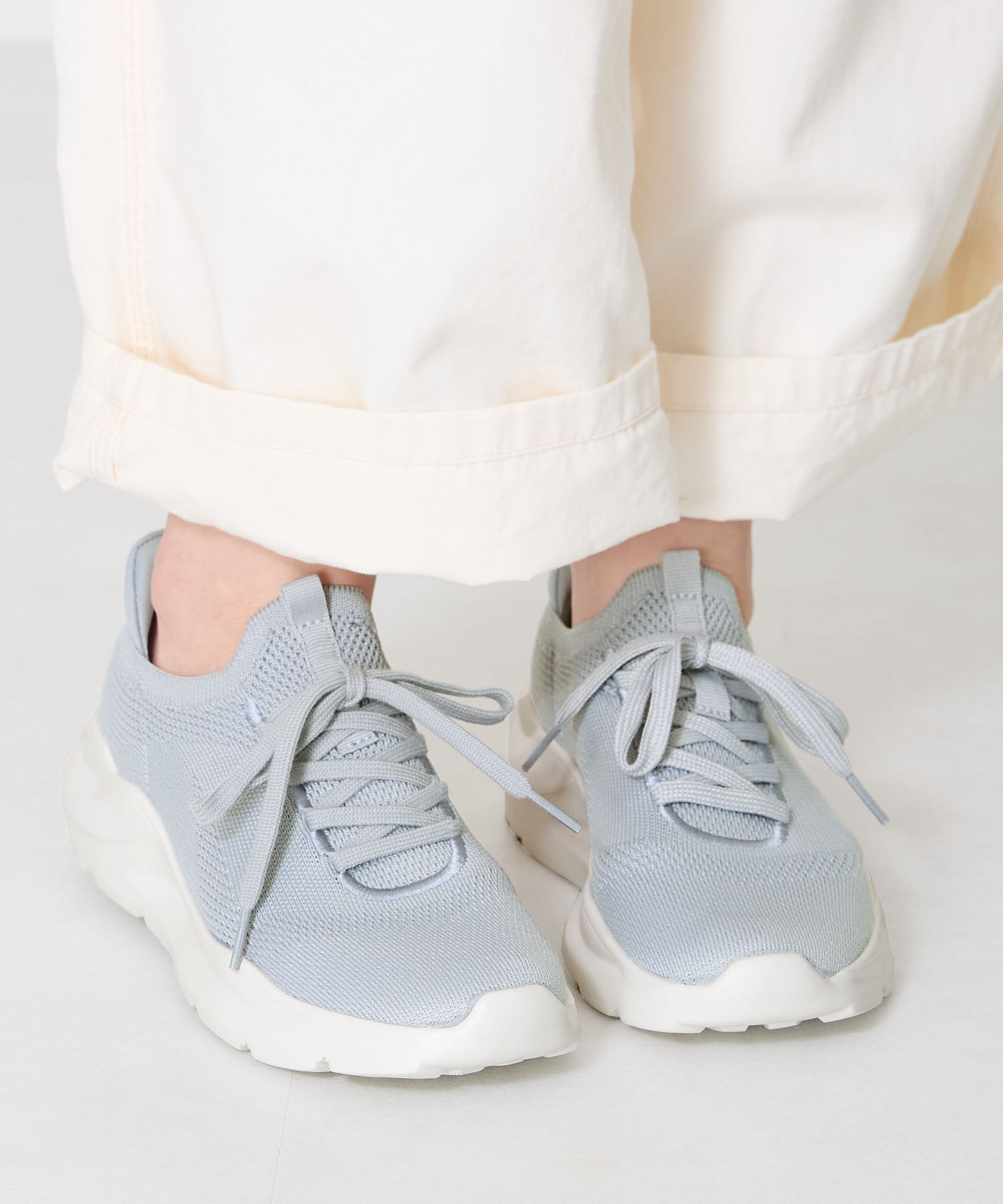 ORiental TRaffic「●再入荷● 【瞬間フィット】 ニットスニーカー /OT3757 軽量 歩きやすい 楽ちん ハンズフリー」|スニーカー|