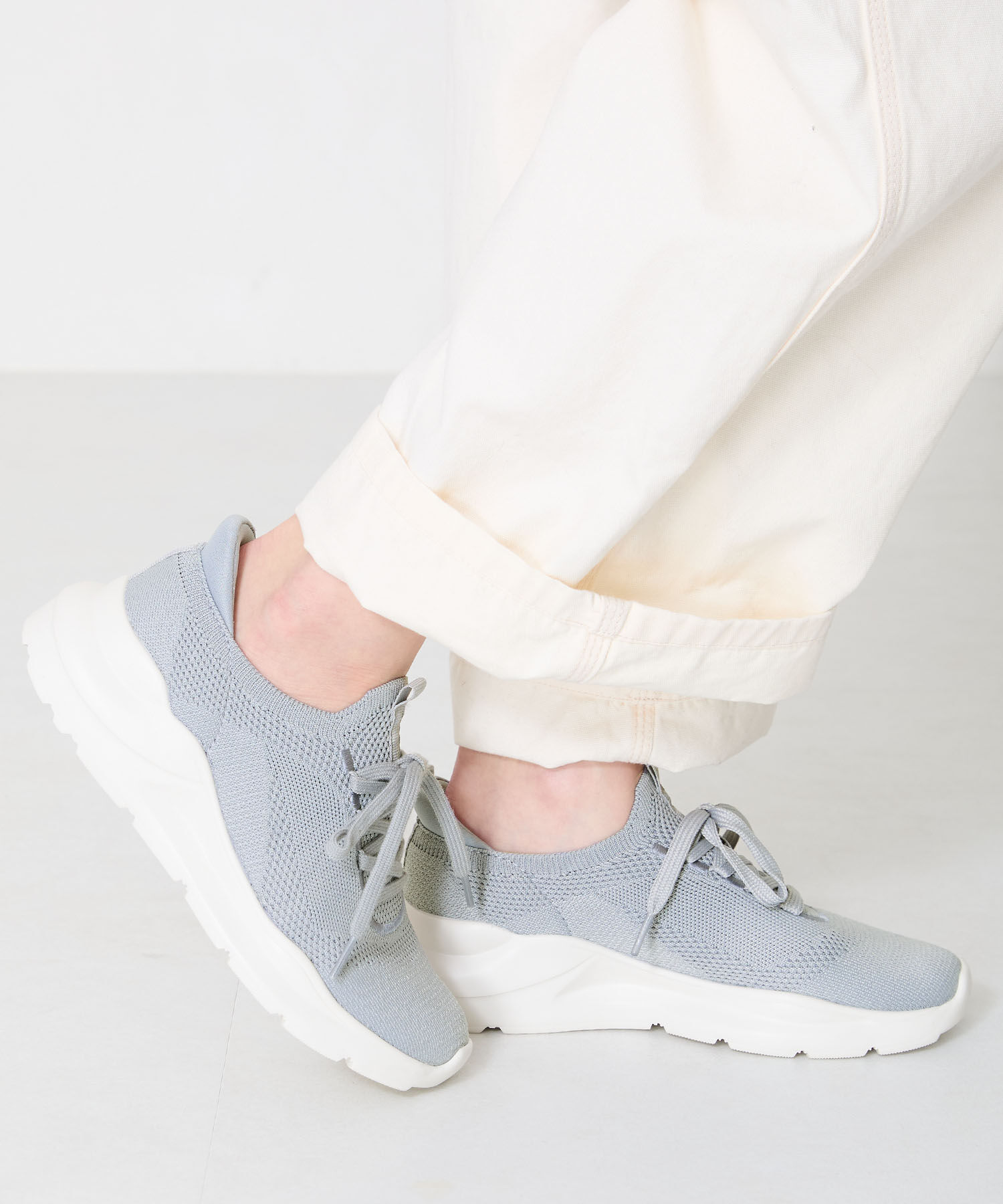 ORiental TRaffic「●再入荷● 【瞬間フィット】 ニットスニーカー /OT3757 軽量 歩きやすい 楽ちん ハンズフリー」|スニーカー|