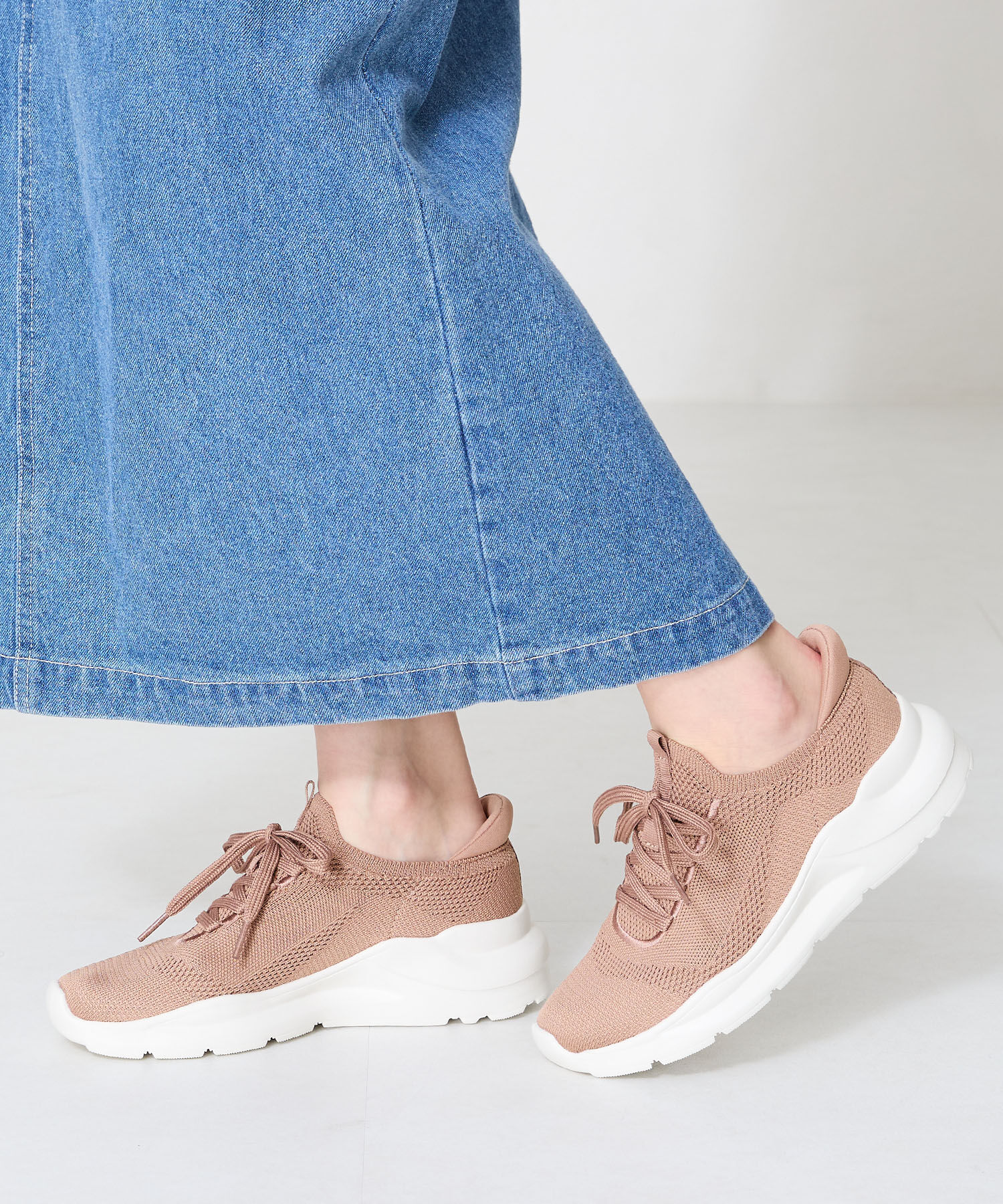 ORiental TRaffic「●再入荷● 【瞬間フィット】 ニットスニーカー /OT3757 軽量 歩きやすい 楽ちん ハンズフリー」|スニーカー|