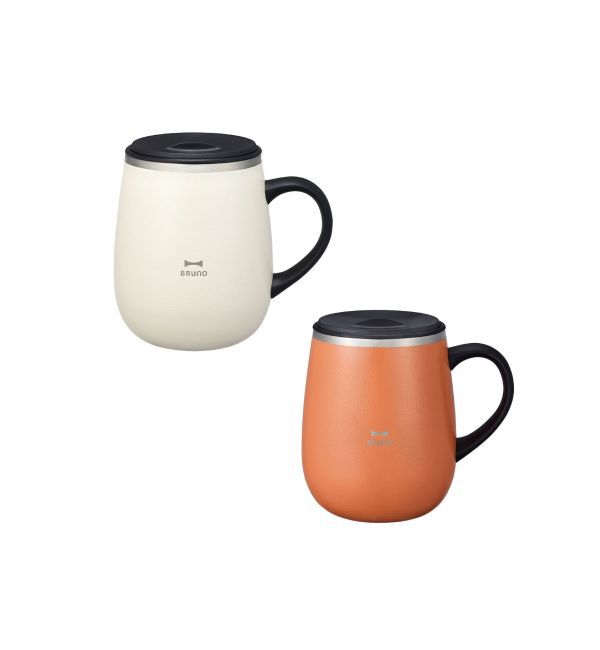 BRUNO「蓋つきステンレスマグ tall 2個入りセット」|グラス・マグカップ|アイボリー