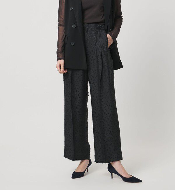 UNITED ARROWS「ドット サテン 2タック ワイドパンツ」|その他|