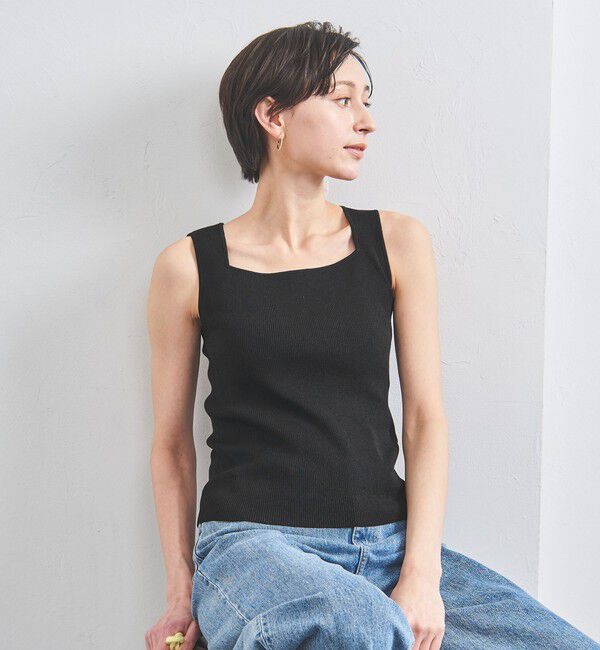 UNITED ARROWS「リブ スクエアネック ニットキャミソール」|ニット・セーター|