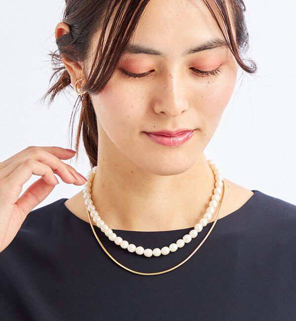 UNITED ARROWS green label relaxing「バロックフェイクパール＆チェーン 3way ネックレス」|ネックレス|GOLD