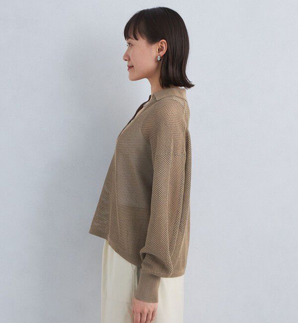 UNITED ARROWS green label relaxing「メッシュ スキッパー ニット プルオーバー -ウォッシャブル-」|ニット・セーター|