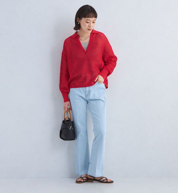 UNITED ARROWS green label relaxing「メッシュ スキッパー ニット プルオーバー -ウォッシャブル-」|ニット・セーター|