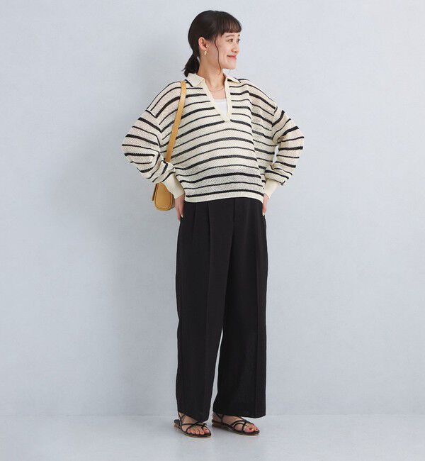 UNITED ARROWS green label relaxing「メッシュ スキッパー ニット プルオーバー -ウォッシャブル-」|ニット・セーター|