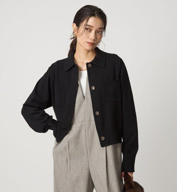 UNITED ARROWS green label relaxing「ポロニット カーディガン ウォッシャブル」|カーディガン|BLACK