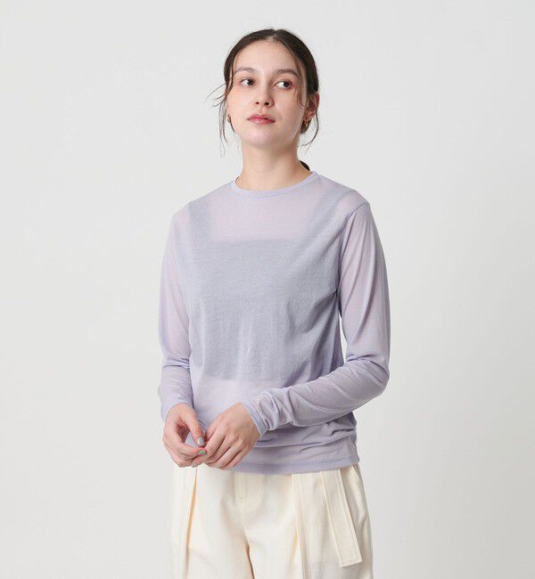 BEAUTY&YOUTH UNITED ARROWS「コットンナイロン天竺 シアー クルーネック Tシャツ」|Tシャツ・カットソー|