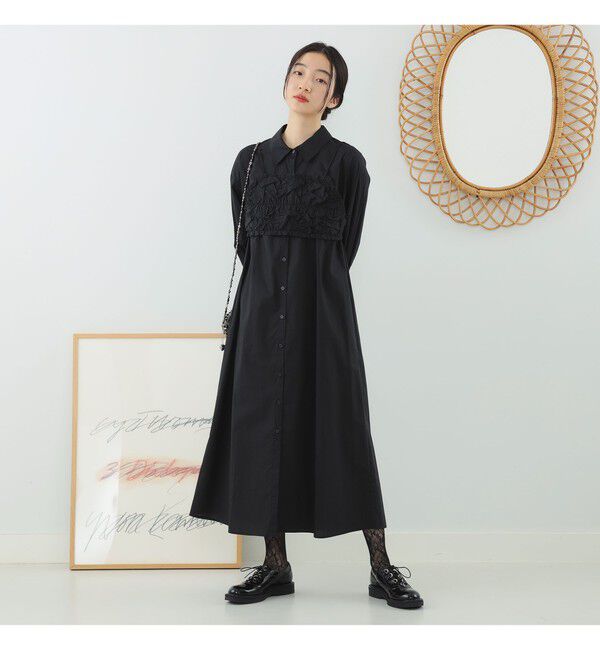 Ray BEAMS 「I Hate Monday / flower lace ストッキング black」|タイツ・ストッキング|