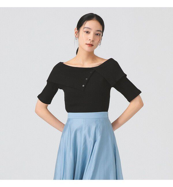 Ray BEAMS 「ビッグカラー オフショルダー Tシャツ」|Tシャツ・カットソー|