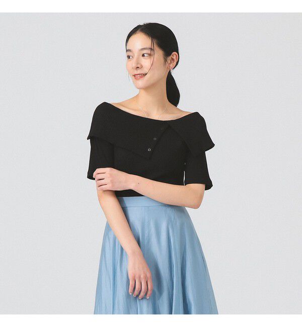 Ray BEAMS 「ビッグカラー オフショルダー Tシャツ」|Tシャツ・カットソー|