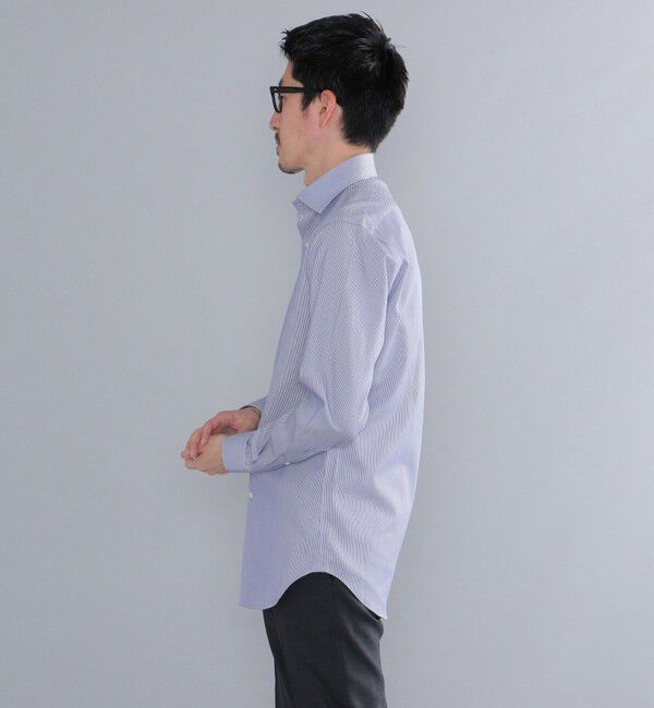 SHIPS「SHIPS:イージーアイロン ピンストライプ ワイドカラー シャツ」|シャツ・ブラウス|