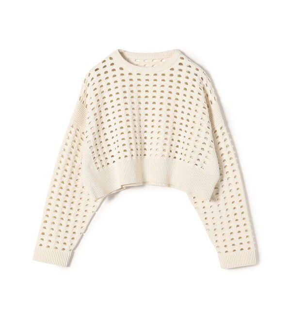 SHIPS for women「〈手洗い可能〉綿 ナイロン メッシュ ニット プルオーバー」|ニット・セーター|