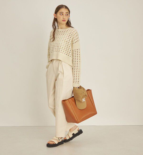 SHIPS for women「〈手洗い可能〉綿 ナイロン メッシュ ニット プルオーバー」|ニット・セーター|