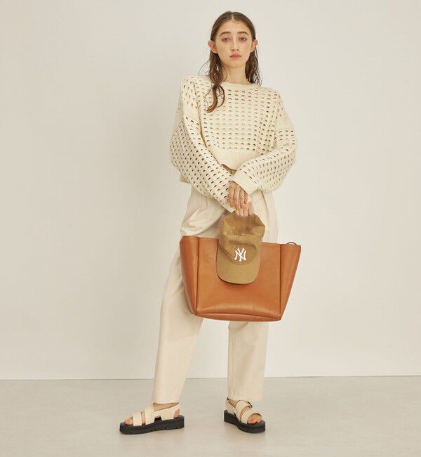 SHIPS for women「〈手洗い可能〉綿 ナイロン メッシュ ニット プルオーバー」|ニット・セーター|