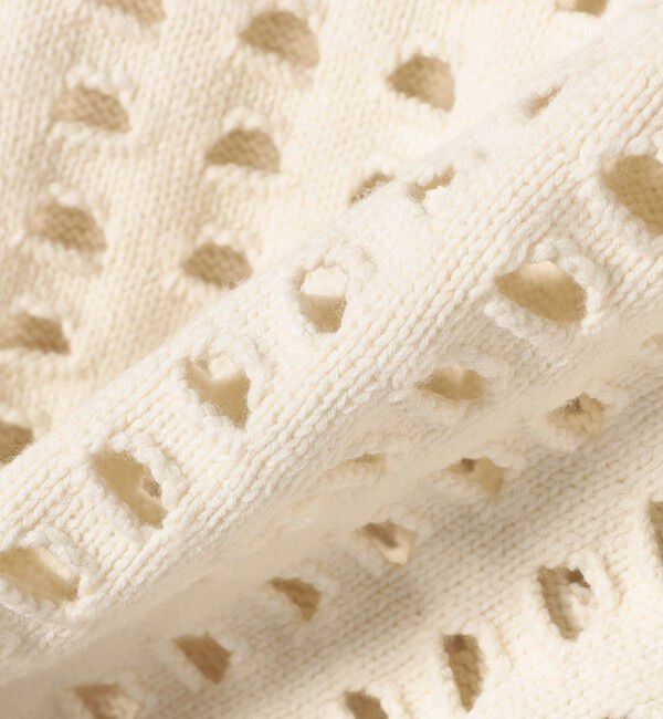 SHIPS for women「〈手洗い可能〉綿 ナイロン メッシュ ニット プルオーバー」|ニット・セーター|