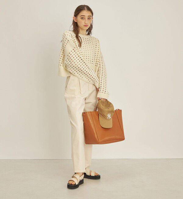 SHIPS for women「〈手洗い可能〉綿 ナイロン メッシュ ニット プルオーバー」|ニット・セーター|