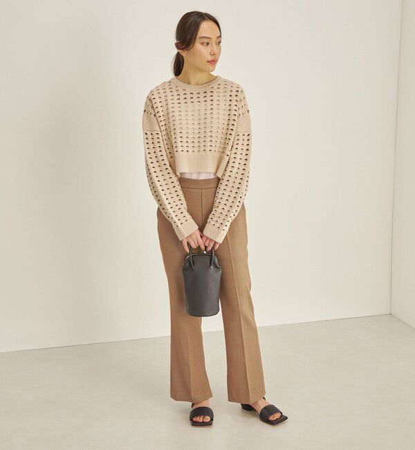 SHIPS for women「〈手洗い可能〉綿 ナイロン メッシュ ニット プルオーバー」|ニット・セーター|