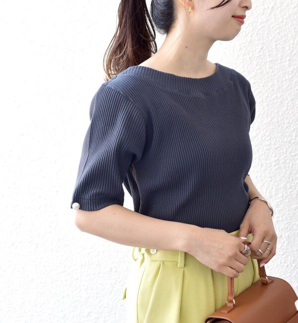 SHIPS for women「*オーガニックコットン バック クロス リブ トップス◇」|Tシャツ・カットソー|