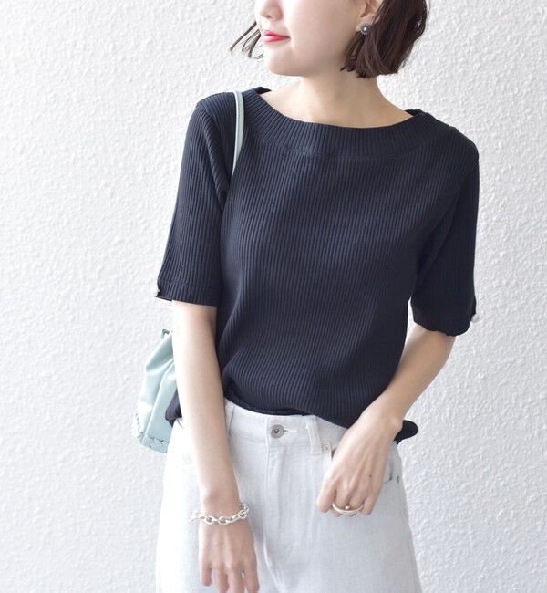 SHIPS for women「*オーガニックコットン バック クロス リブ トップス◇」|Tシャツ・カットソー|